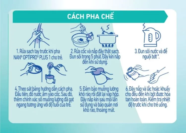 Hướng dẫn cách pha sữa NAN cho trẻ sơ sinh đúng chuẩn và an toàn