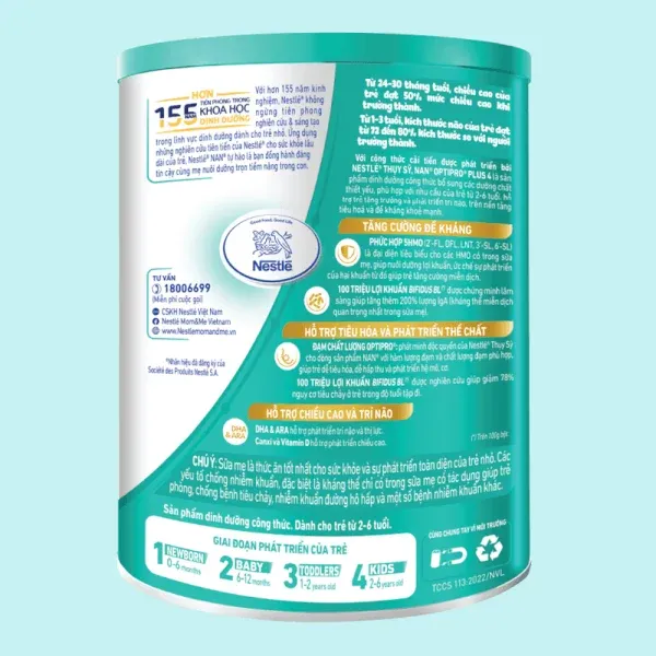 Sữa NAN Nestlé có những thành phần dinh dưỡng